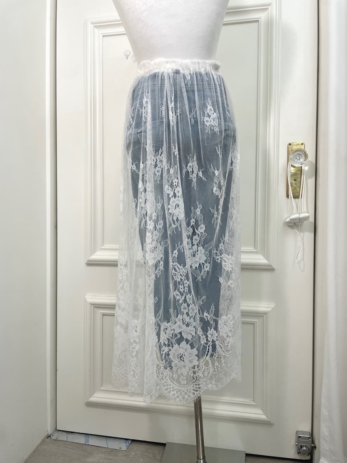 lace bow banding wrap skirt 상품이미지3