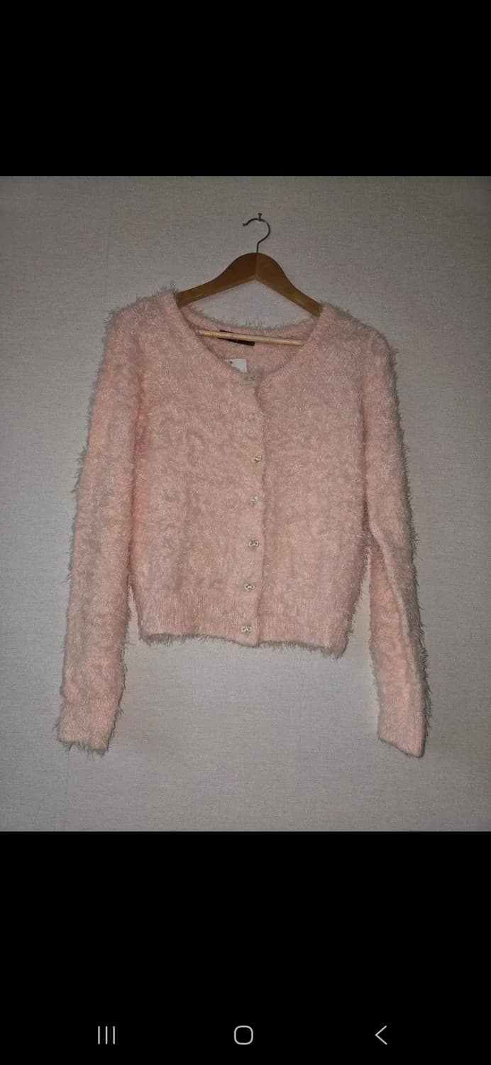 hello kitty sorridere 헬로키티 핑크 앙고라 가디건 상품이미지1