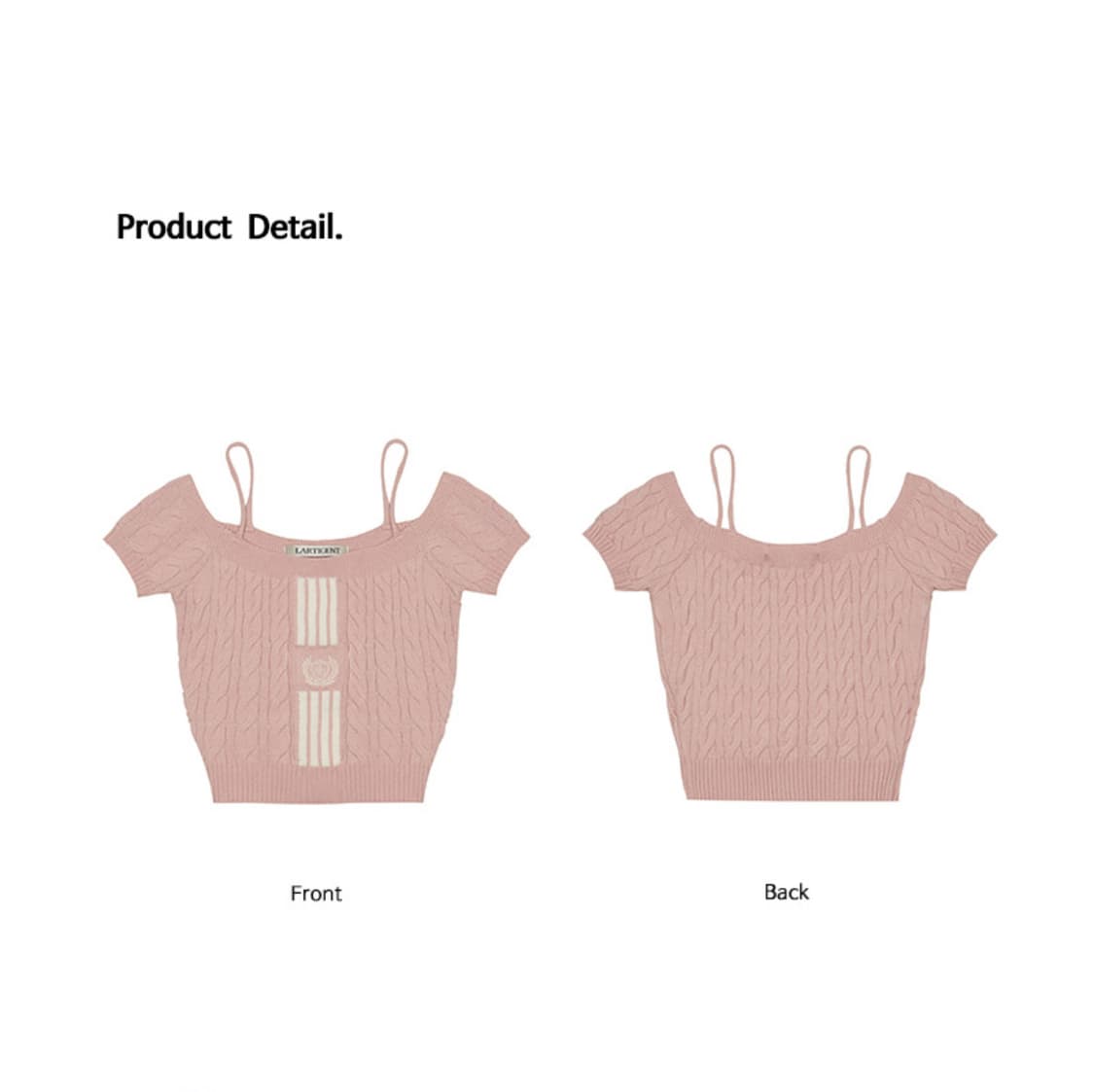 라티젠 오프숄더 니트 핑크 상품이미지3