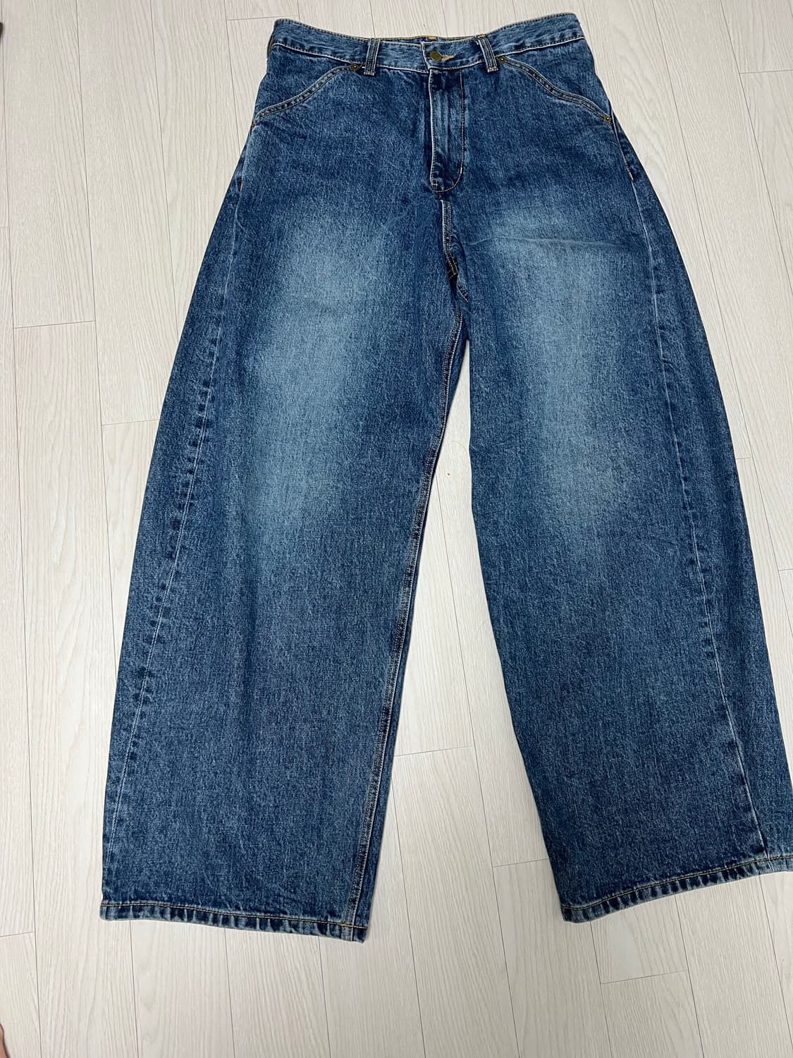 해칭룸 와이드 커브진 워시드 블루 3 상품이미지2