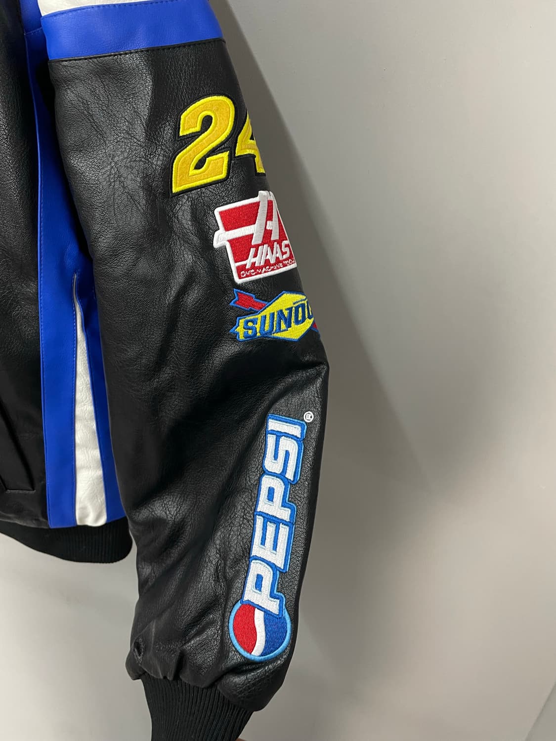 펩시 레이싱 자수패치 블랙 레더자켓 H1838 상품이미지4