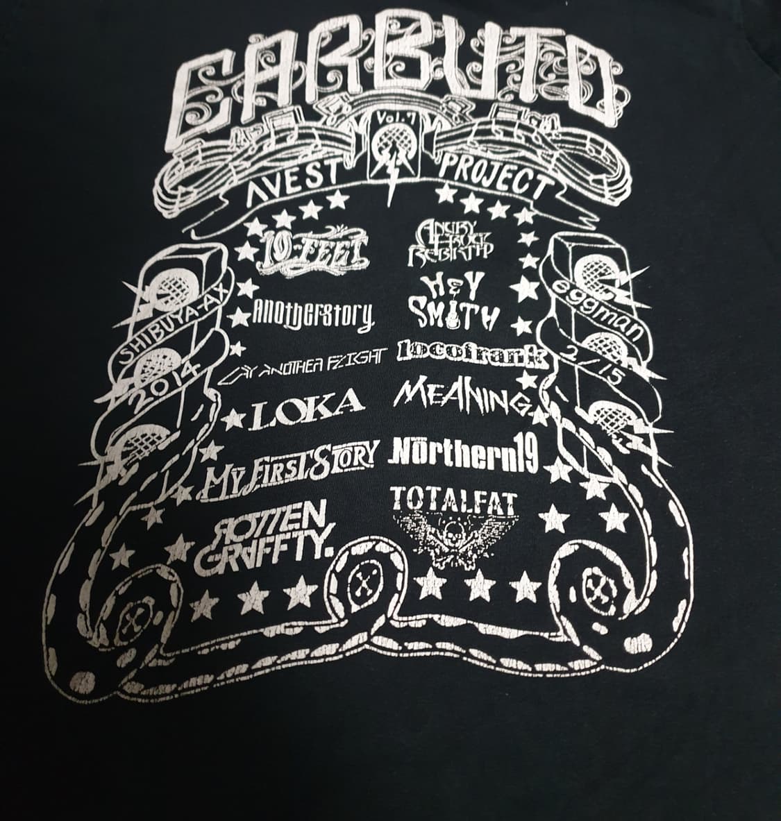 카부토 월드 밴드 레터링 반팔티 블랙 (2XL) 상품이미지2