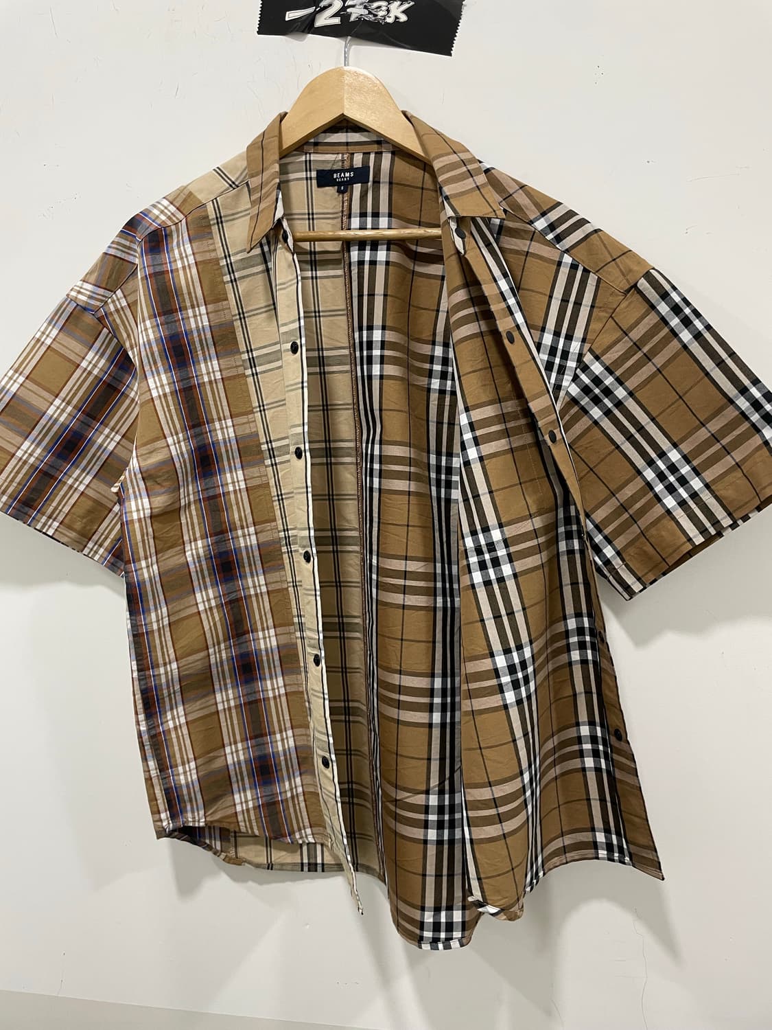 Beams heart 빔즈 하트 노바체크 반팔셔츠 상품이미지6