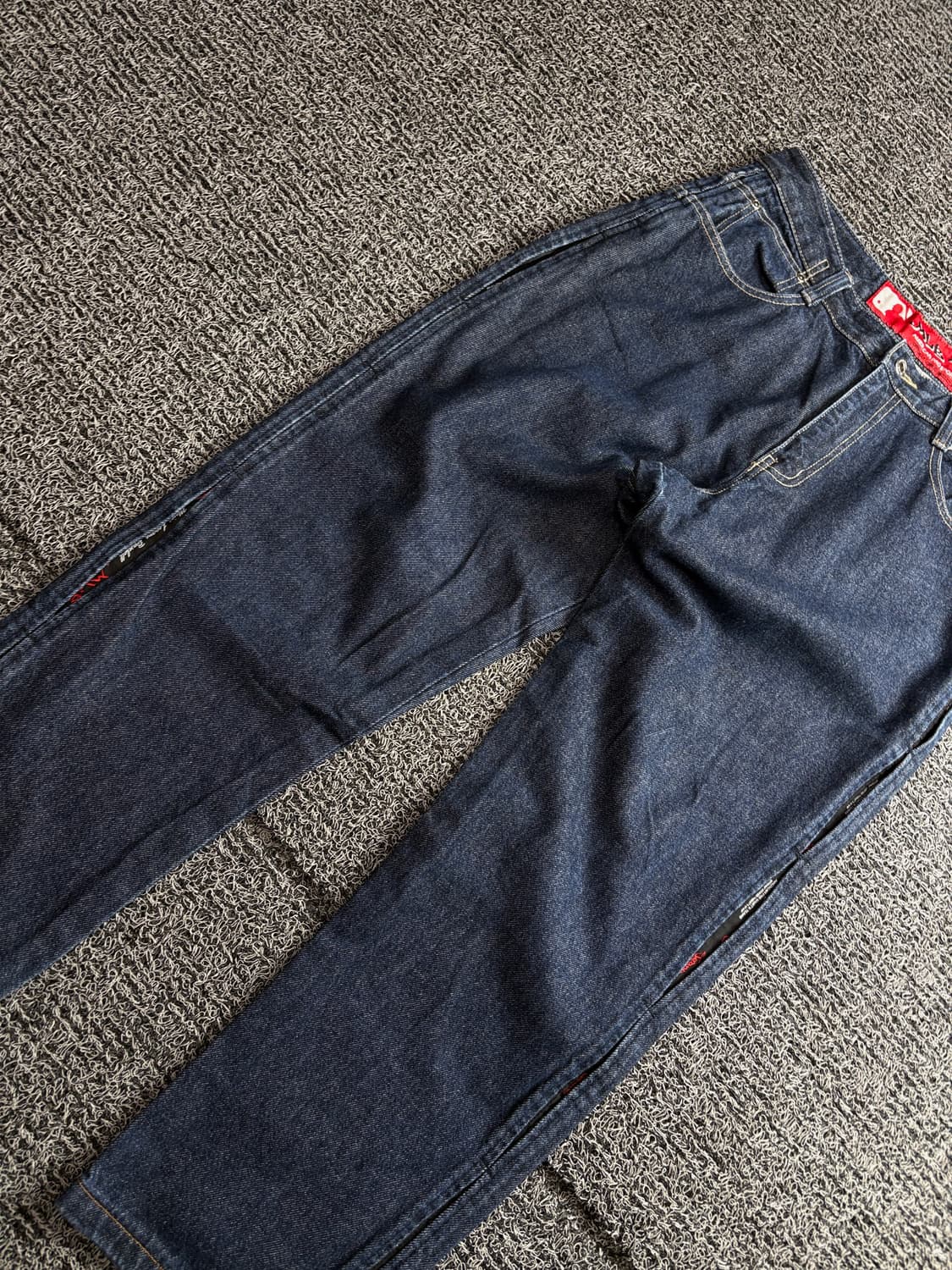 00s MLB 올드스쿨 자수 힙합 와이드 데님 팬츠 4217  상품이미지3