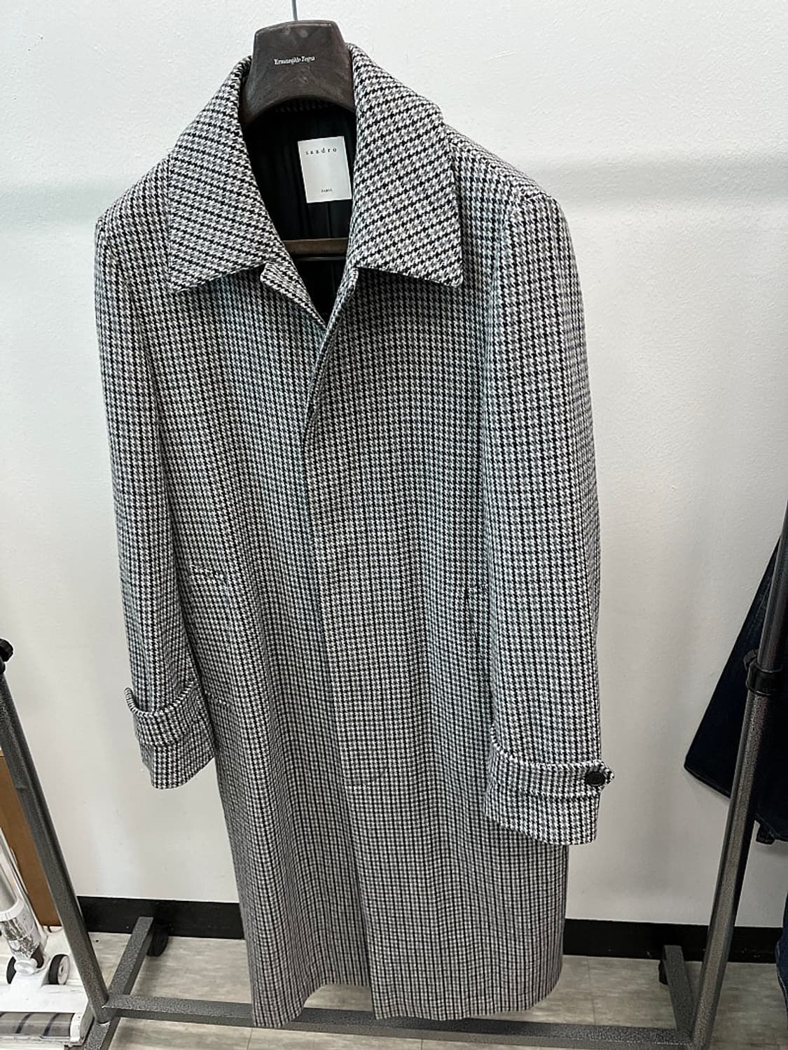 105) 산드로 체크 발마칸 코트  상품이미지1