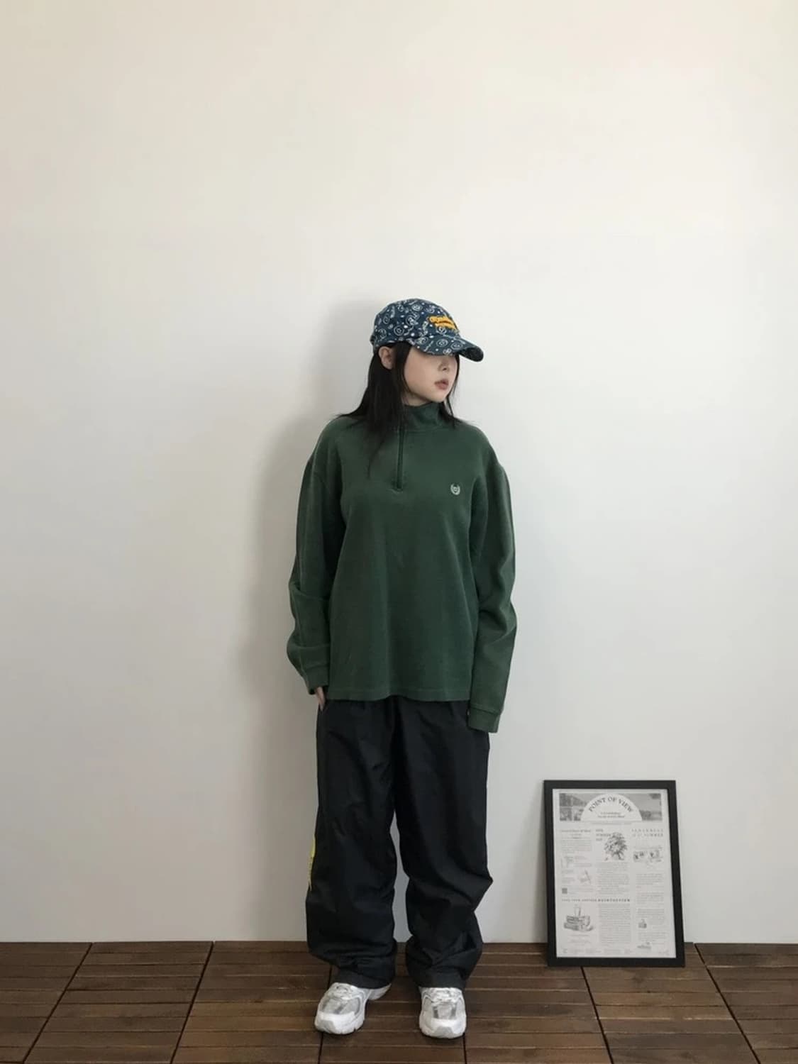 Chaps Green Quarter Zip Sweatshirt 상품이미지1