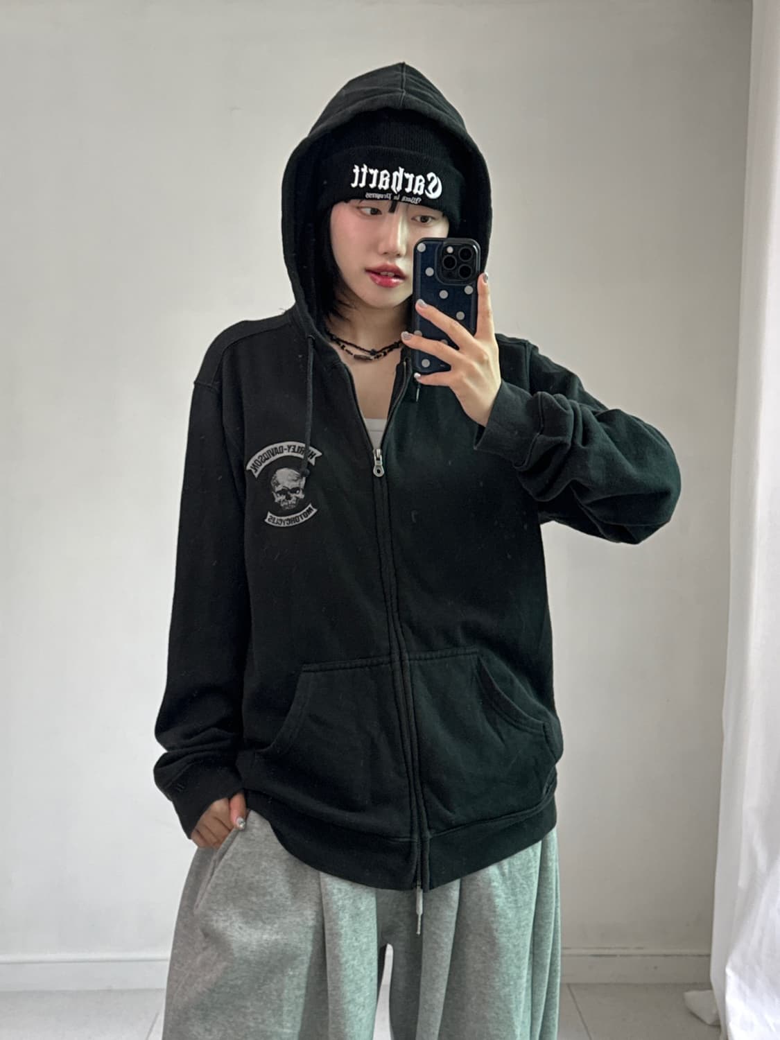 할리데이비슨 스컬 후드집업 상품이미지2