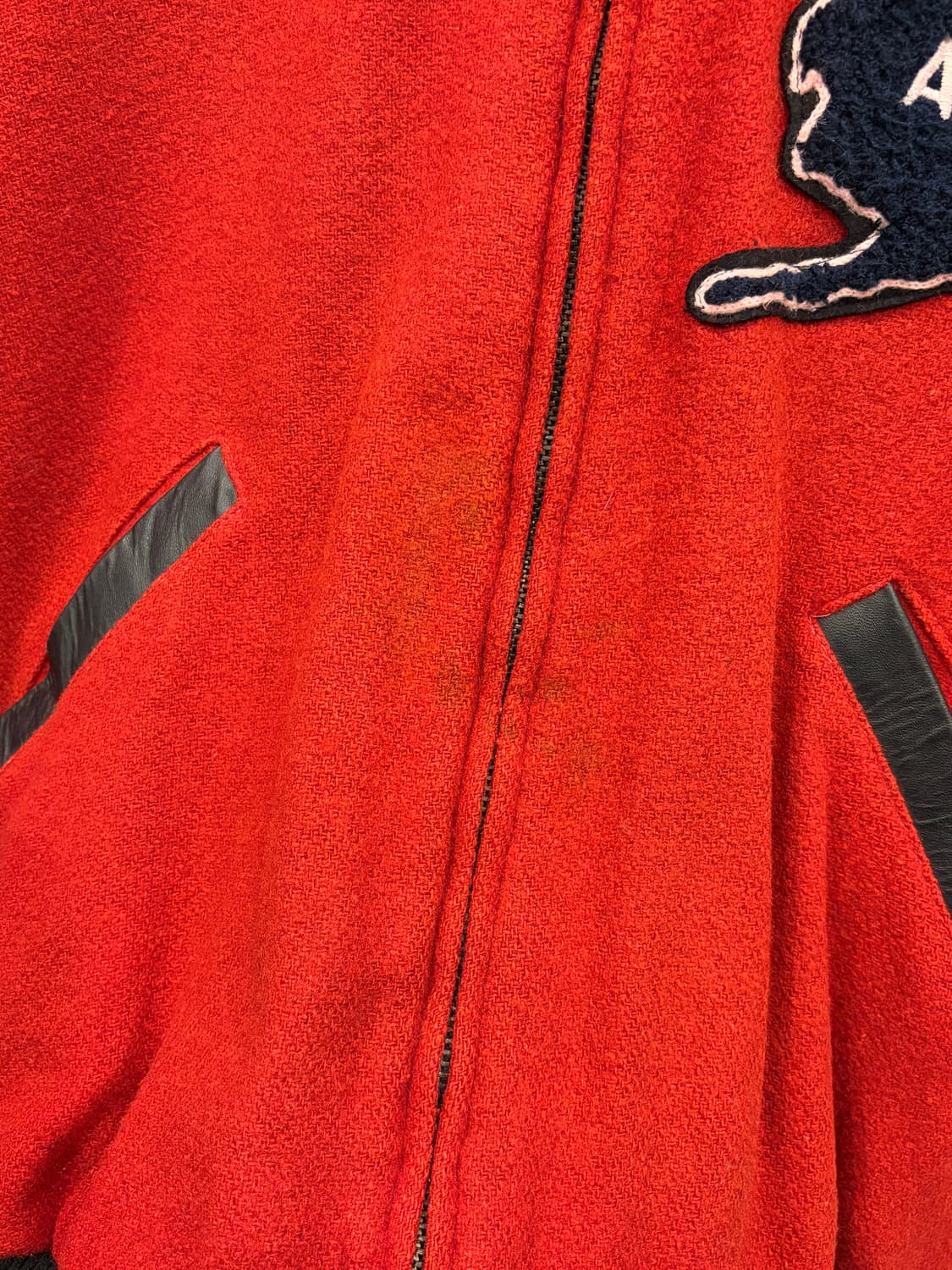 90s Trader Bay 빈티지 ALASKA 리얼레더 울 바시티 자켓 상품이미지8