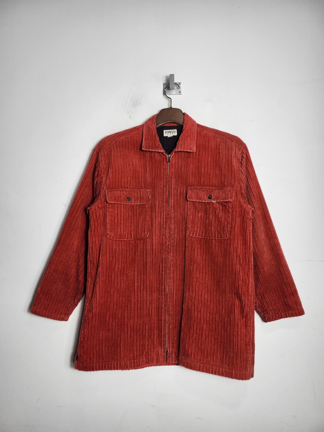 M 칸사이 진스 빈티지 레드 코듀로이 집업 자켓 상품이미지1