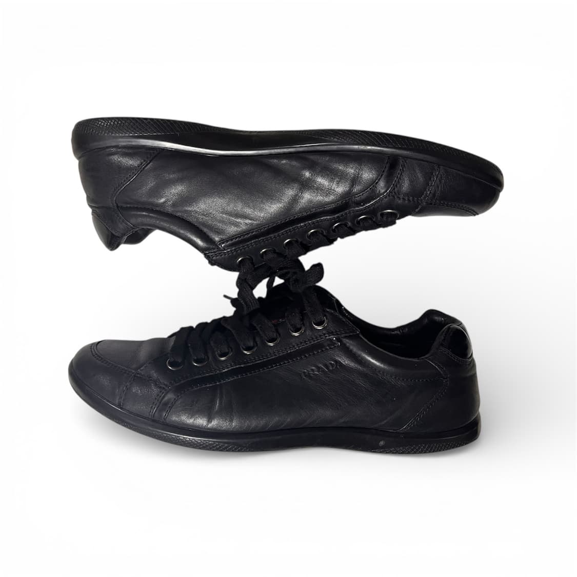 [270] 프라다 스포츠 아카이브 로고 블랙 레더 스니커즈 상품이미지4