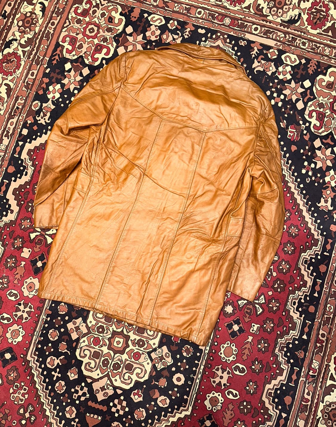 ( L-XL ) 가죽코트 가죽하프 레더자켓 가죽카코트 워크웨어 아메카지 상품이미지4