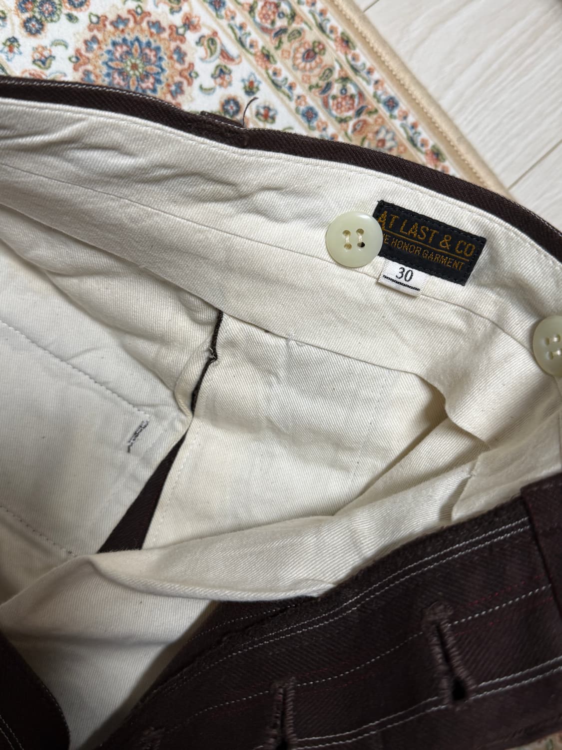 타임원클로딩 엣라코 브라운 스트라이프 트라우저 30 상품이미지2