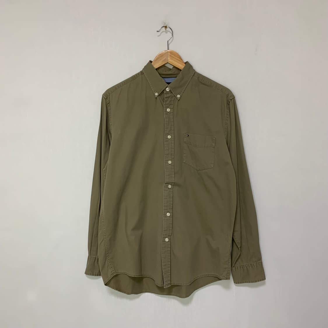 타미힐피거 빈티지 카키 남방 셔츠 M 남녀공용 상품이미지1