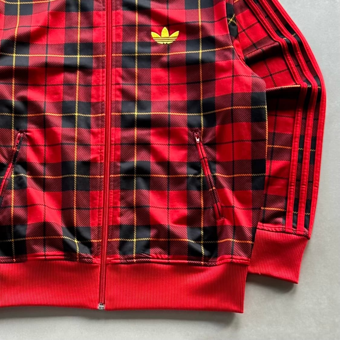 [XL]아디다스 구형 파이어버드 타탄 체크 트랙탑 져지 상품이미지4