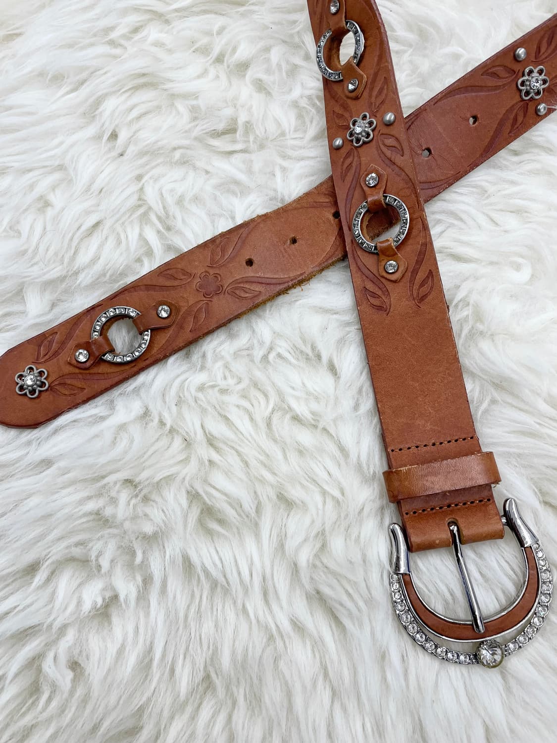 리얼레더 오리엔탈 큐빅 버클 벨트 상품이미지6