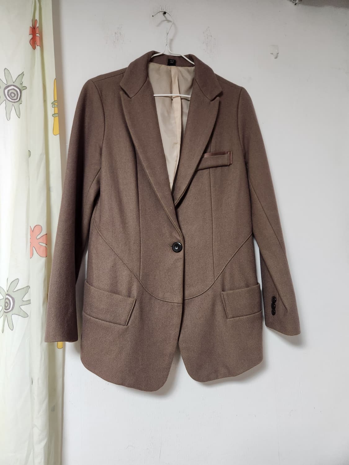 케주얼 브라운 모직 여성 자켓 90 상품이미지1