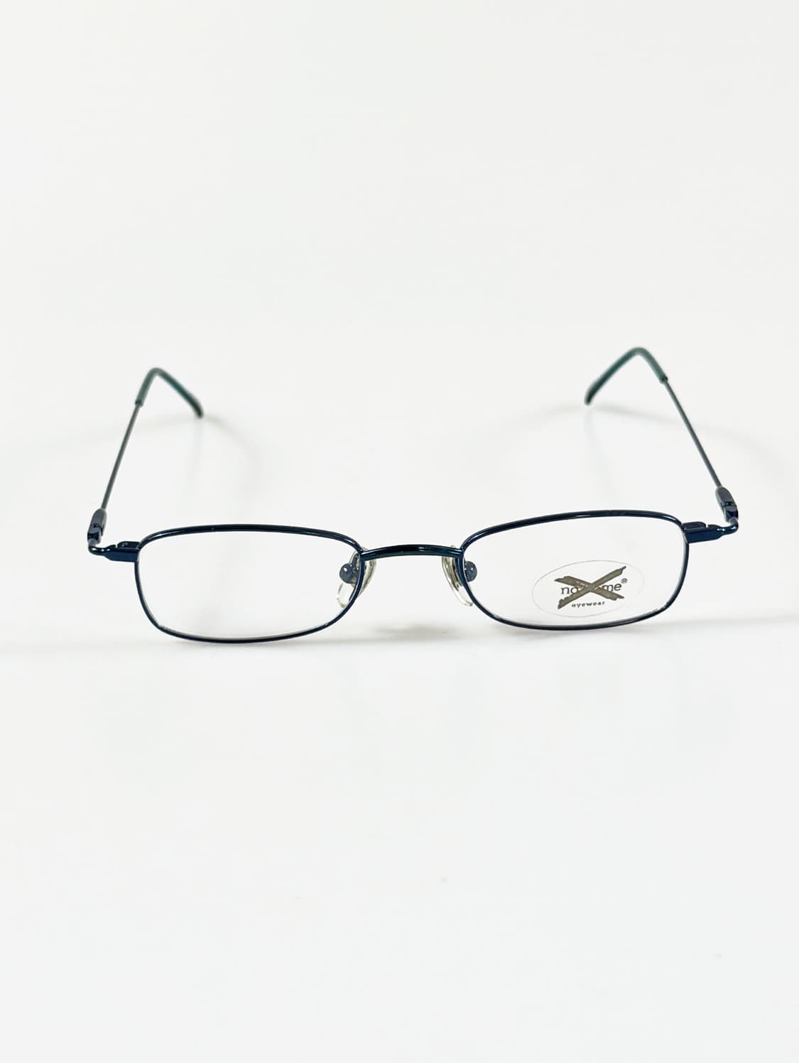 독일제 NO NAME 블루 메탈 슬림 스퀘어 빈티지  안경 상품이미지1