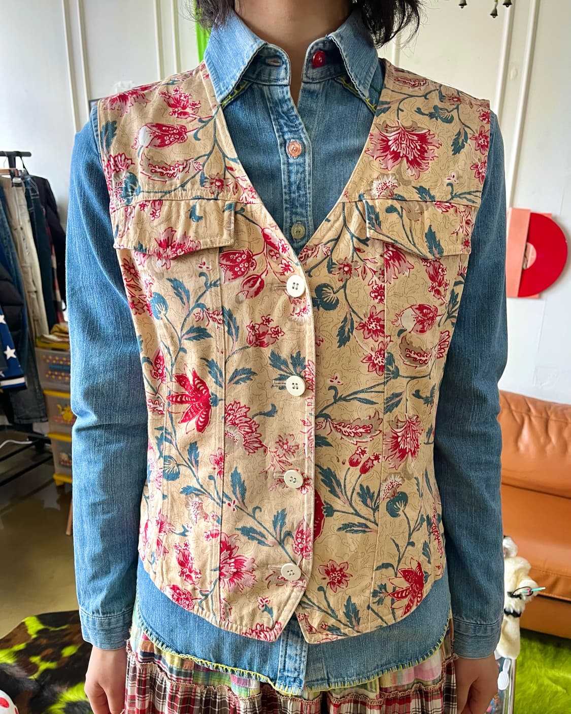 1990s HIROKO KOSHINO Old Floral Vest JK 상품이미지2