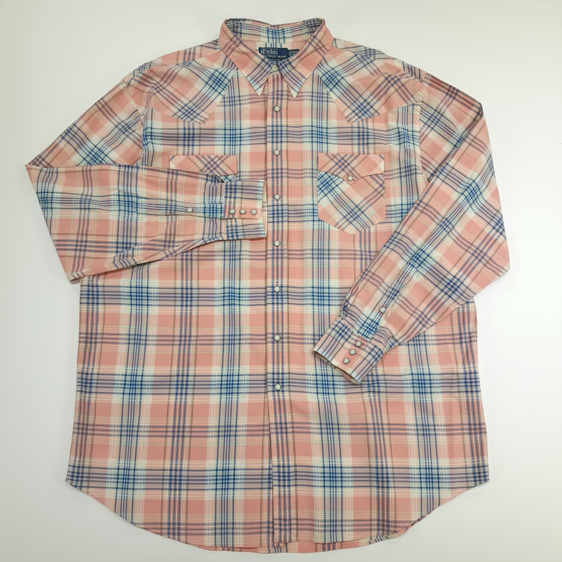 CN703 2XLT 폴로 랄프로렌 빈티지핑크 웨스턴 체크 긴팔 셔츠 남방 상품이미지2