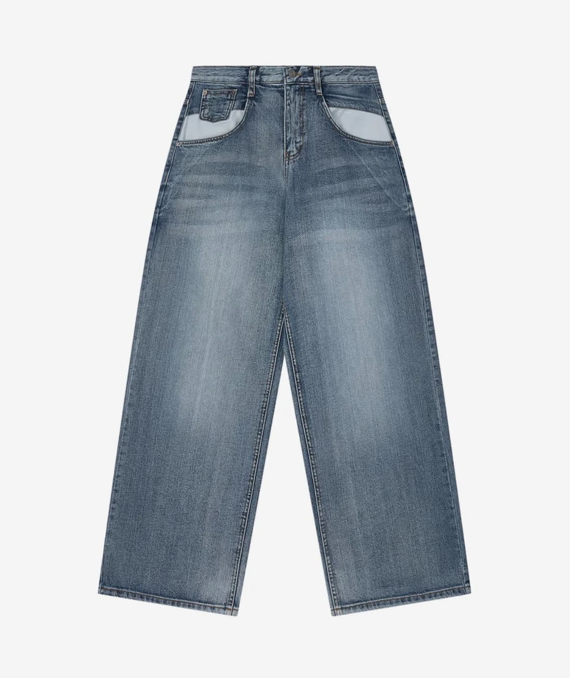 샌드릭 와이드 아웃 포켓 데님 팬츠 블루 S (미착용) 상품이미지3