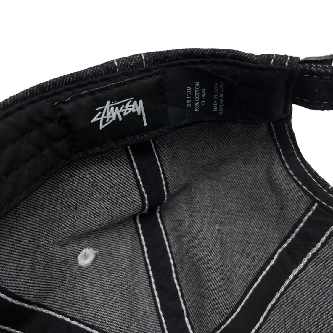 스투시 데님 스티치 흑청 스냅백 상품이미지9