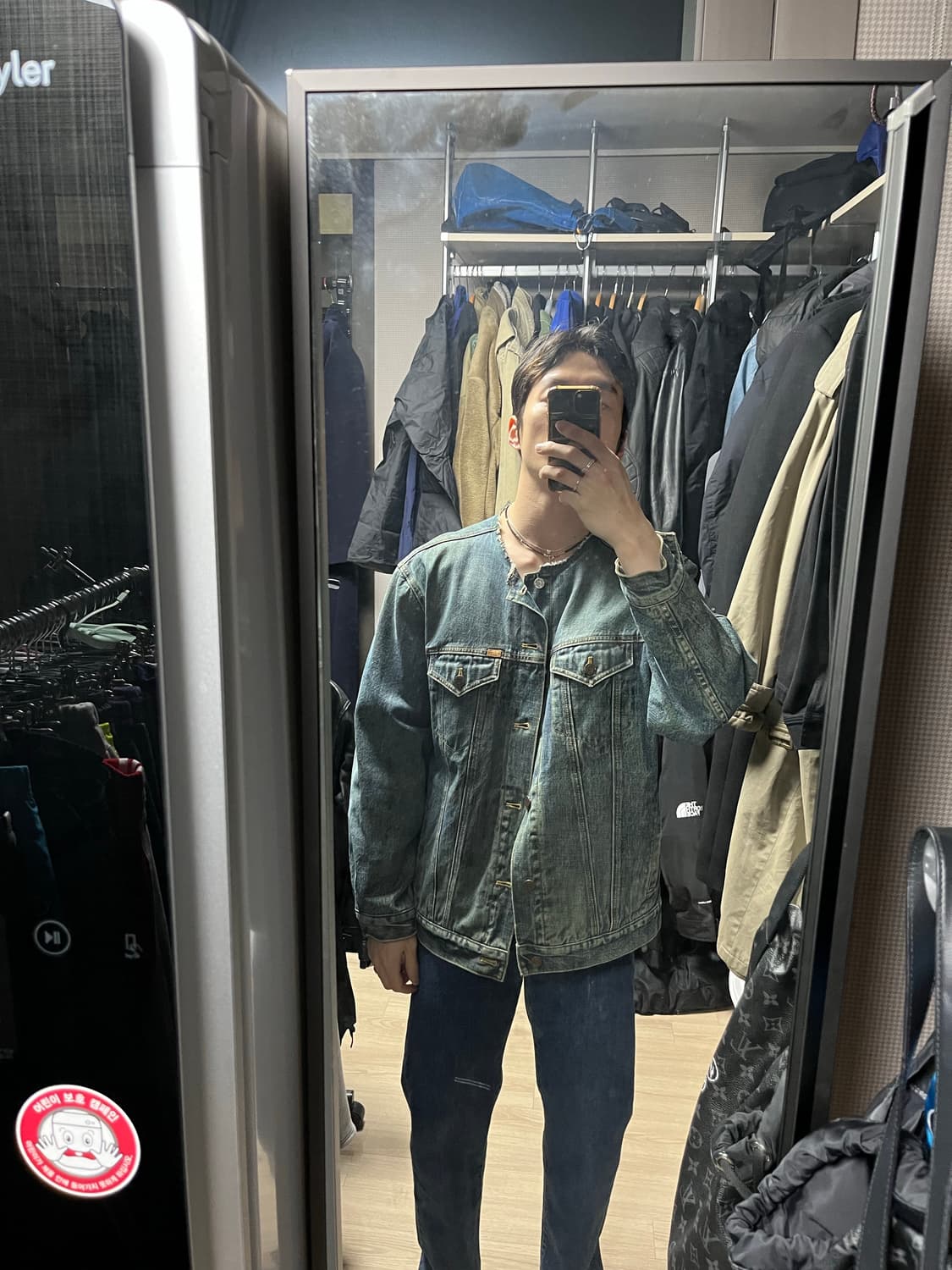 폴로 데님자켓 (카라 제거 커스텀 / 빈티지 워싱) 상품이미지3