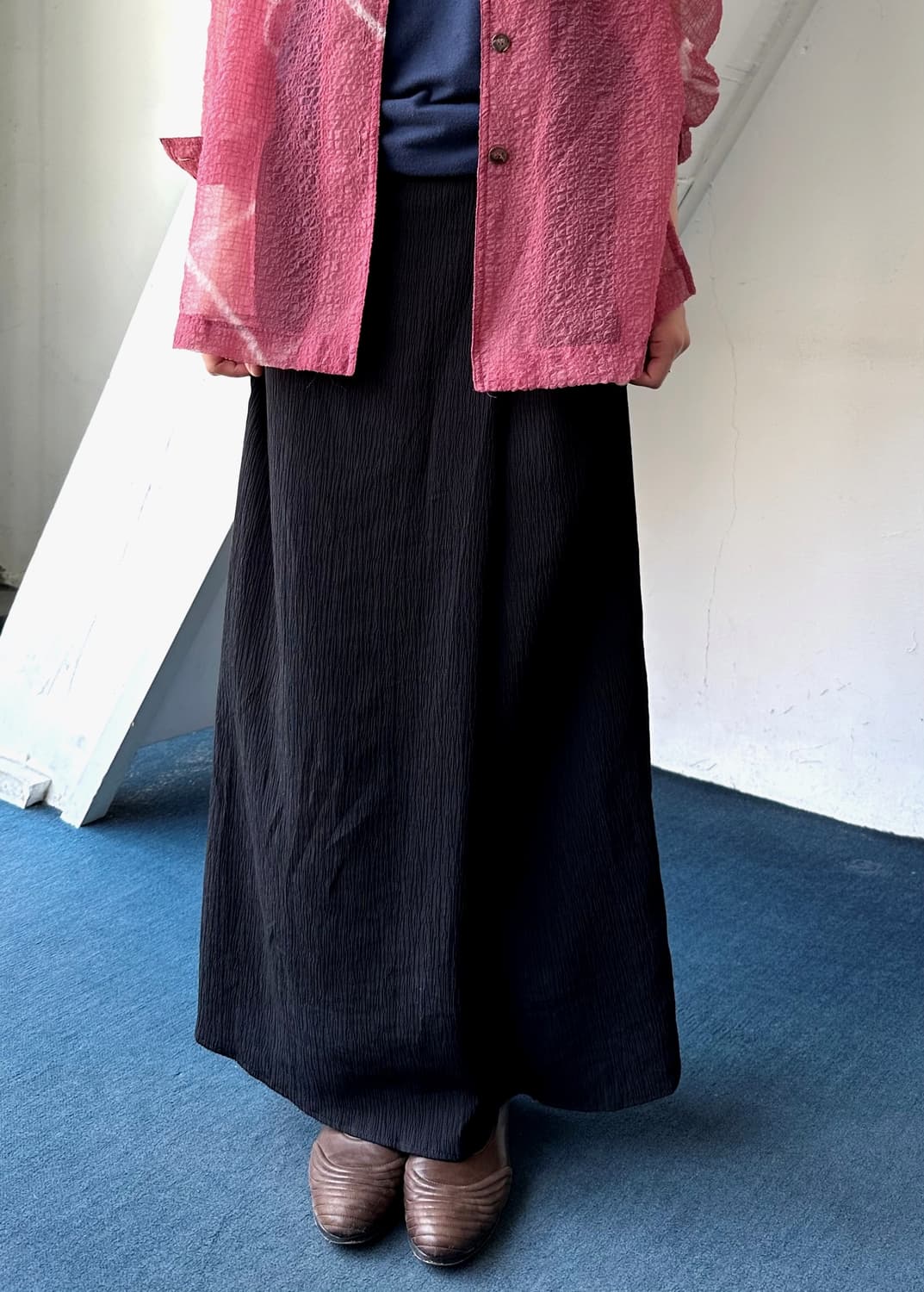 High count poly rayon micro pleats skirt 상품이미지6