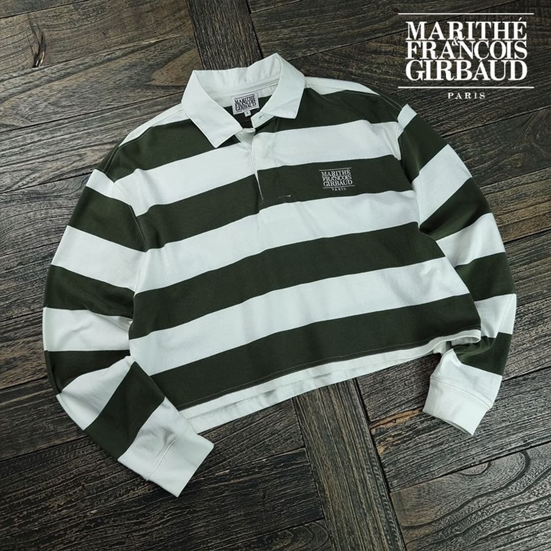 [마리떼프랑소와저버] 크롭 오버핏 스트라이프 긴팔 카라티 M19591 상품이미지1