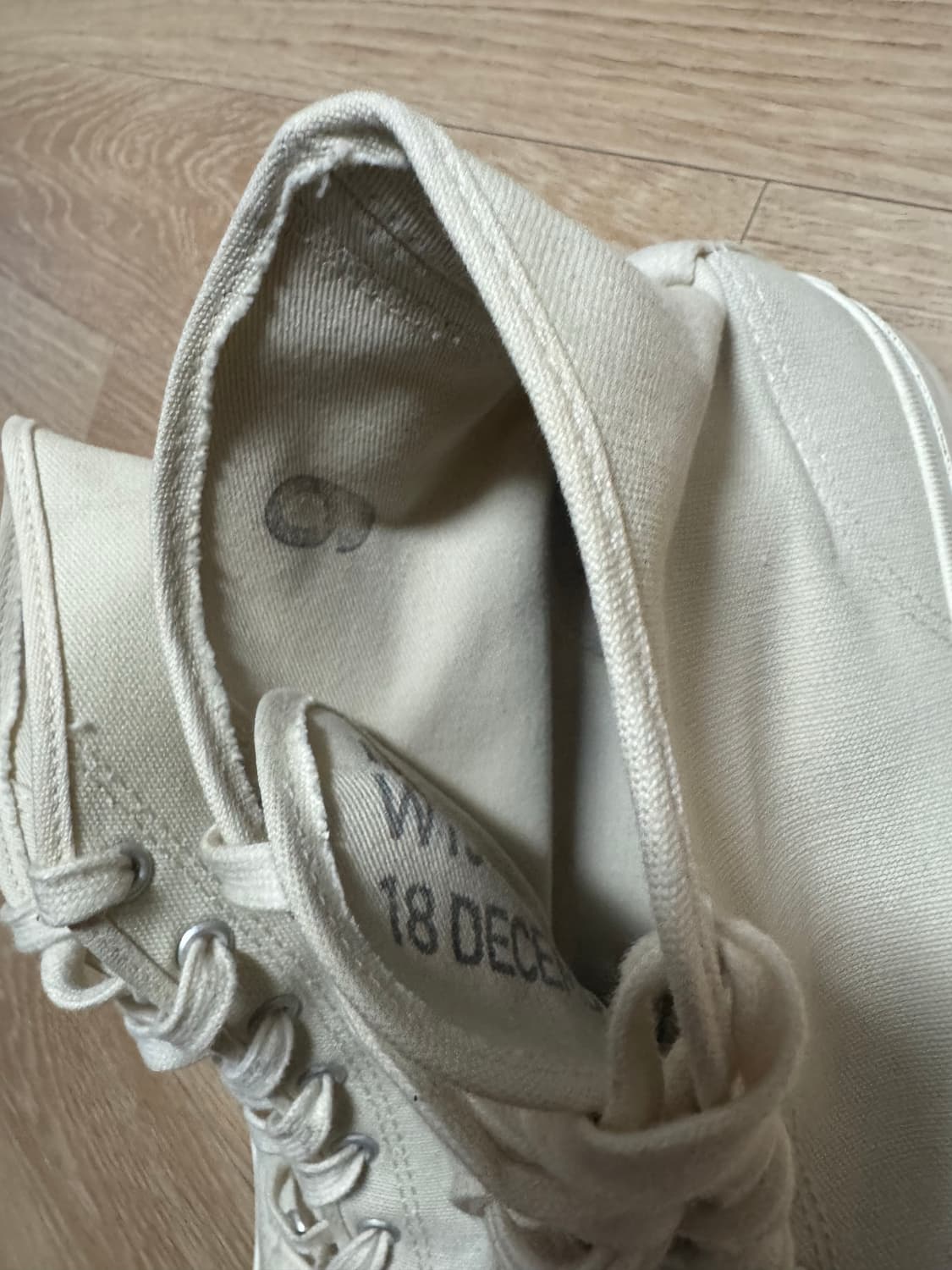 9(270-280) 리얼맥코이 아이보리 캔버스 하이탑 스니커즈 상품이미지2