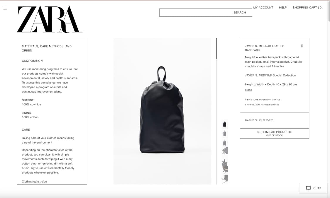 자라 x Javier S.Medina 카우하이드 더플백 슬링백 백팩 상품이미지8