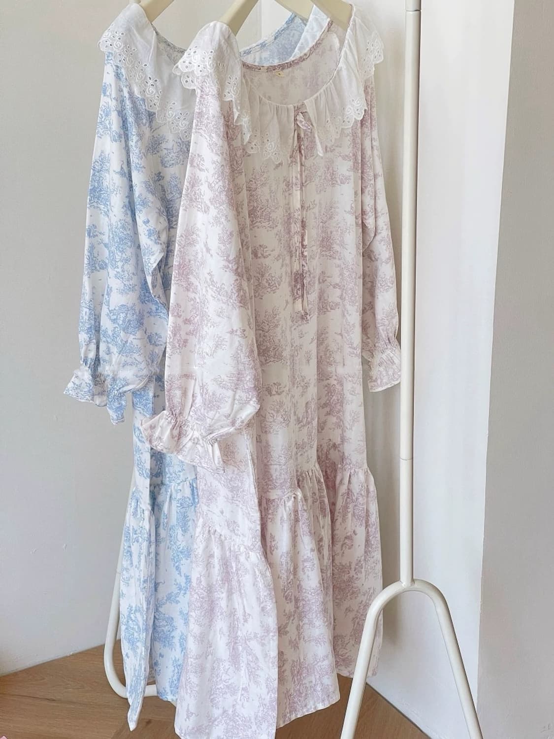 누아젤 프렌치 명화 패턴 파다마 원피스-핑크 라벤더 상품이미지6