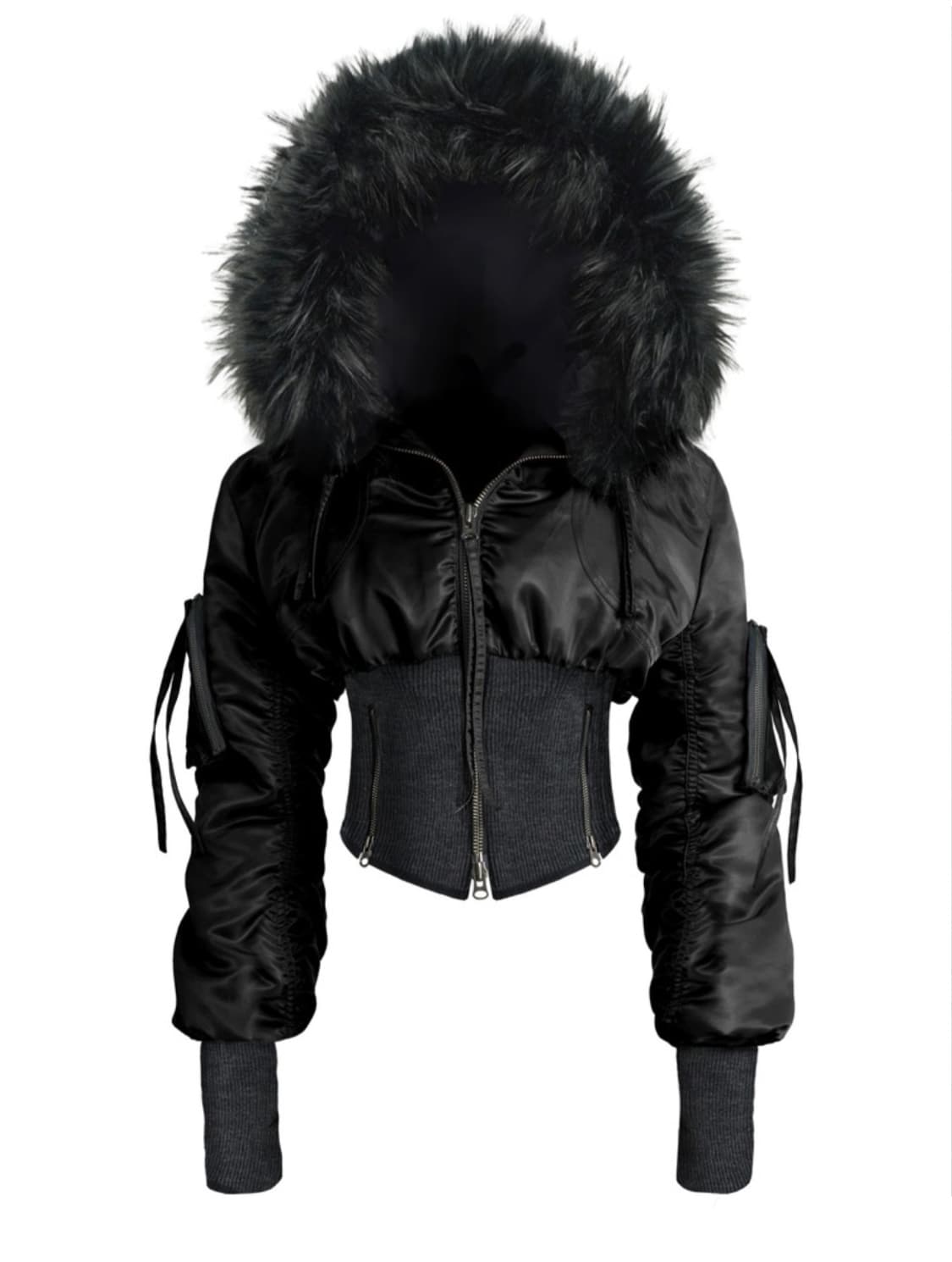 키묘 볼린 패디드 봄버 자켓 블랙 상품이미지2