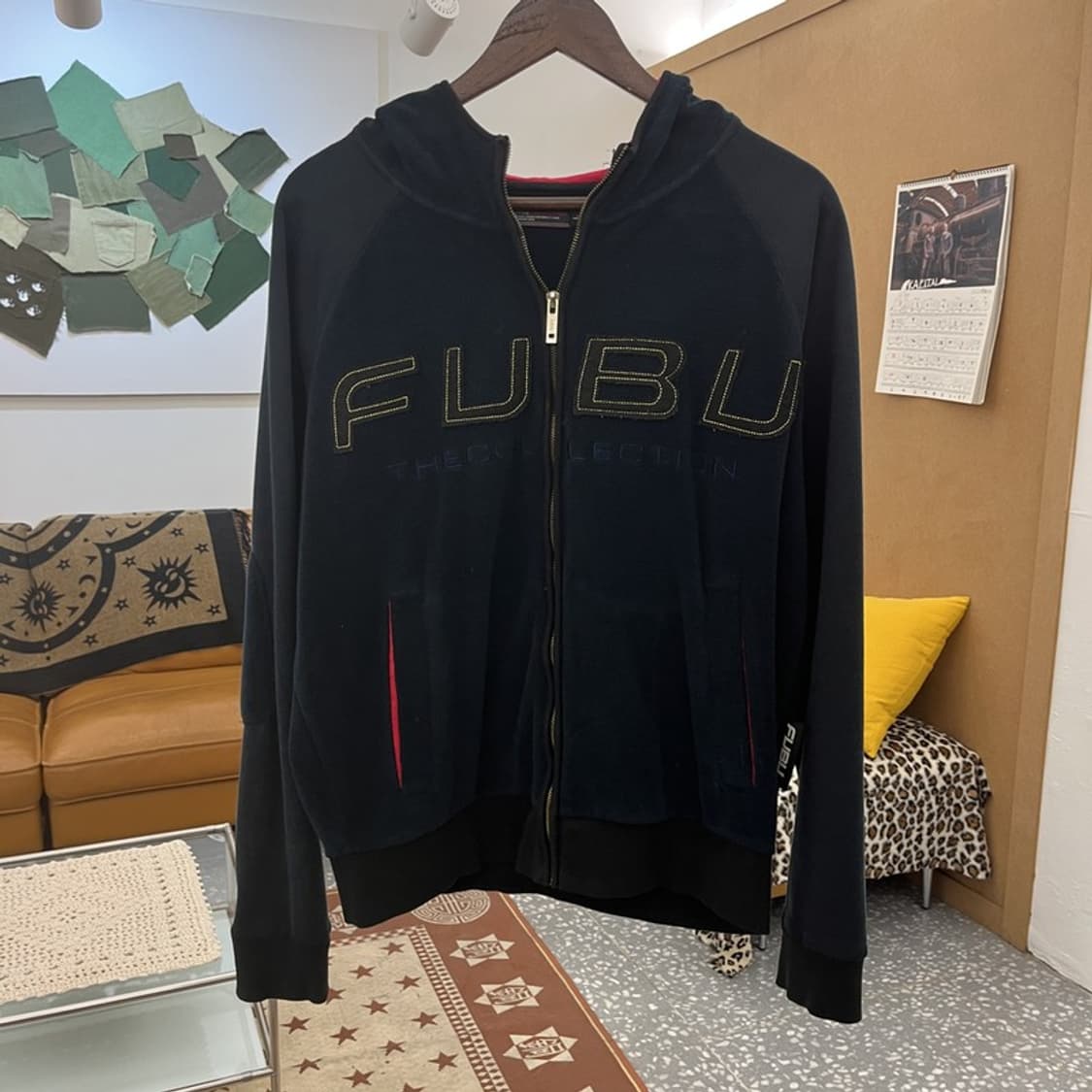 푸부 FUBU 스트릿 레트로 펑크 빅로고 기모 후드집업 L C10218 상품이미지3