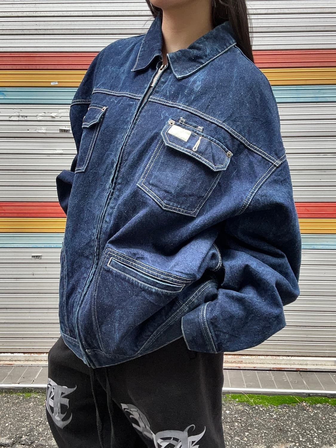 90s ROCA WEAR 레어 생지 스티치 트러커 데님자켓 상품이미지2