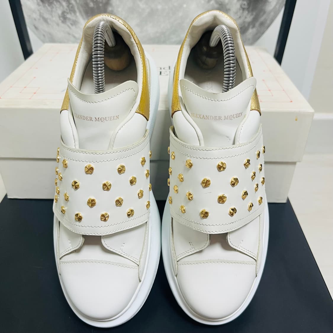 정품 37) 알렉산더 맥퀸 골드 벨크로 오버솔 스니커즈 235~240 상품이미지3