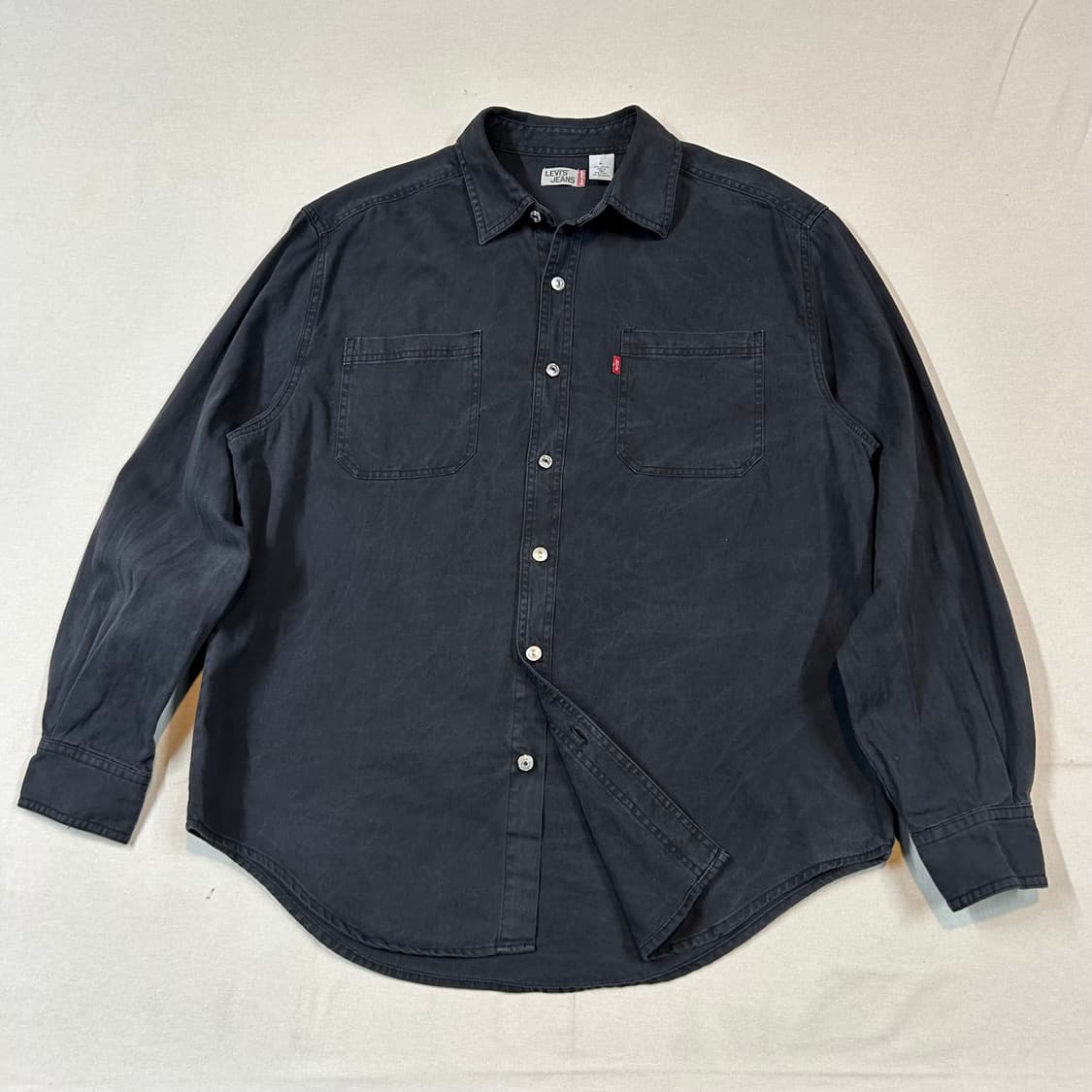 L) 리바이스 흑청 투포켓 워크 데님 셔츠 자켓 T버튼 타입 상품이미지1