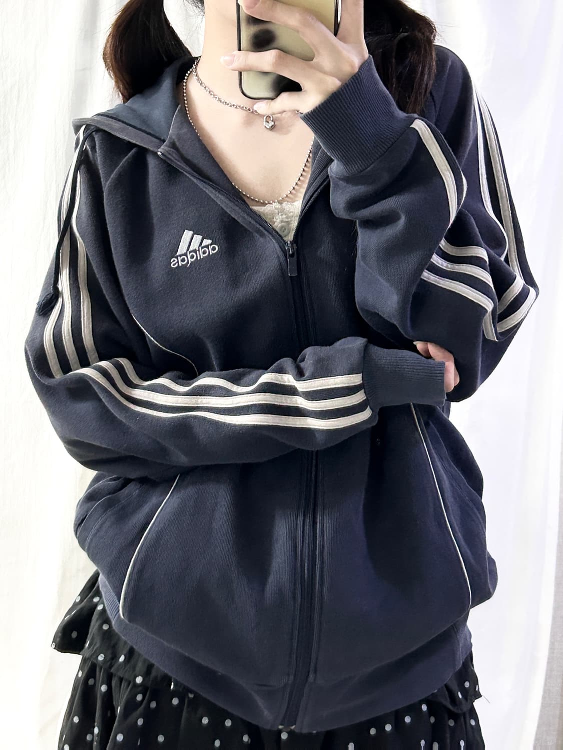 아디다스 JAPAN 자수로고 삼선 후드집업 상품이미지2