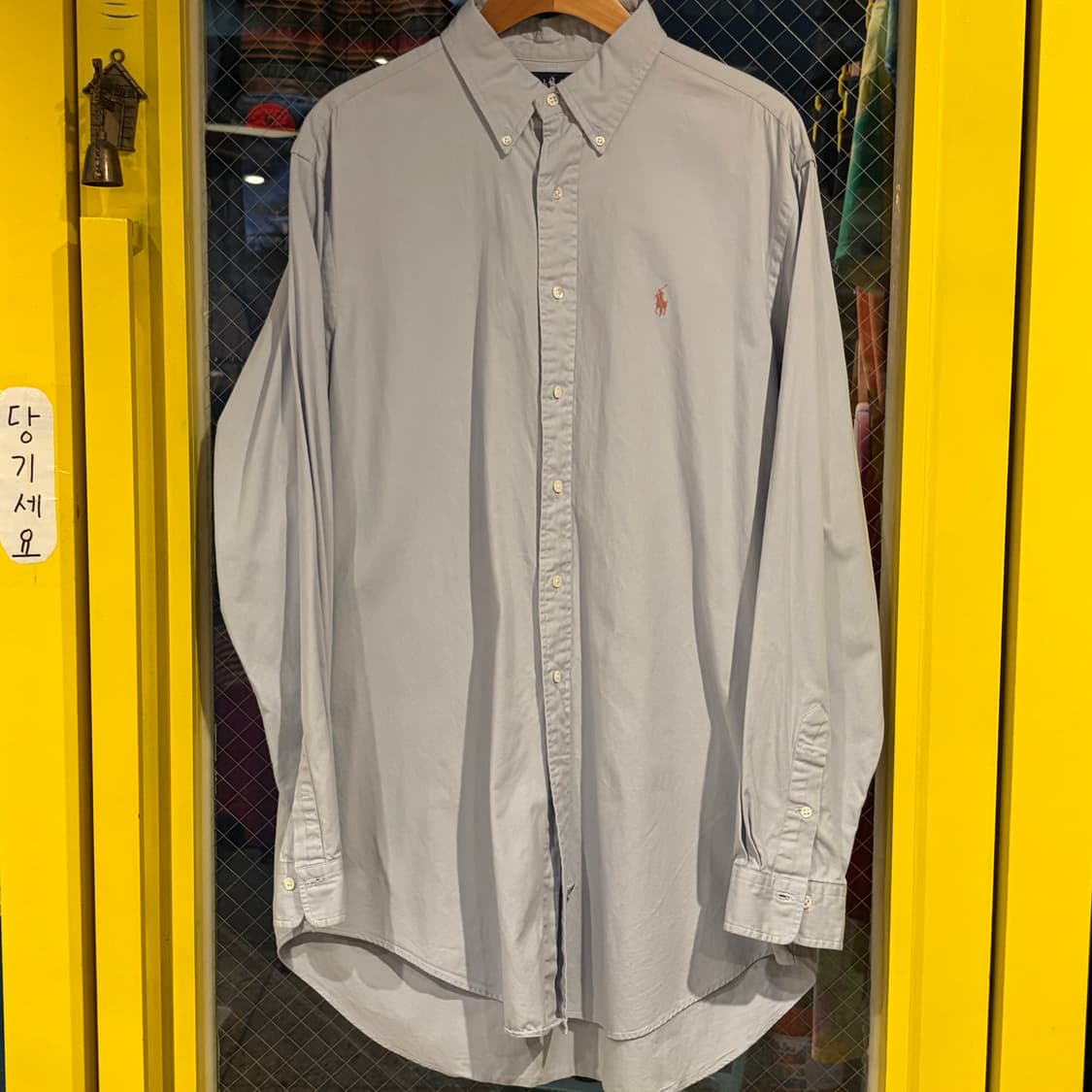 polo 폴로 핑크 자수 블루 긴팔 셔츠 상품이미지5