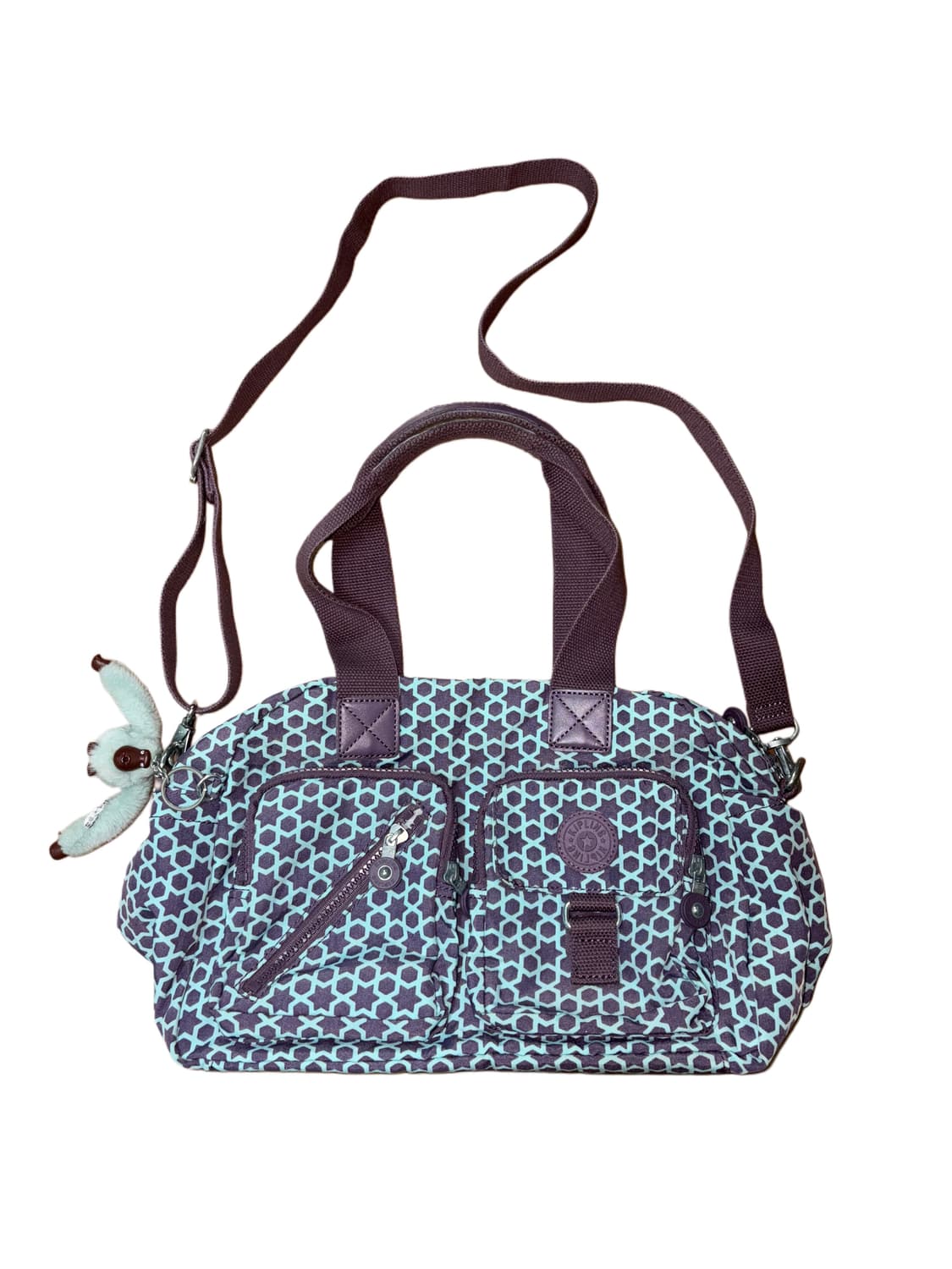 키플링 스타패턴 민트퍼플 크로스백 상품이미지1