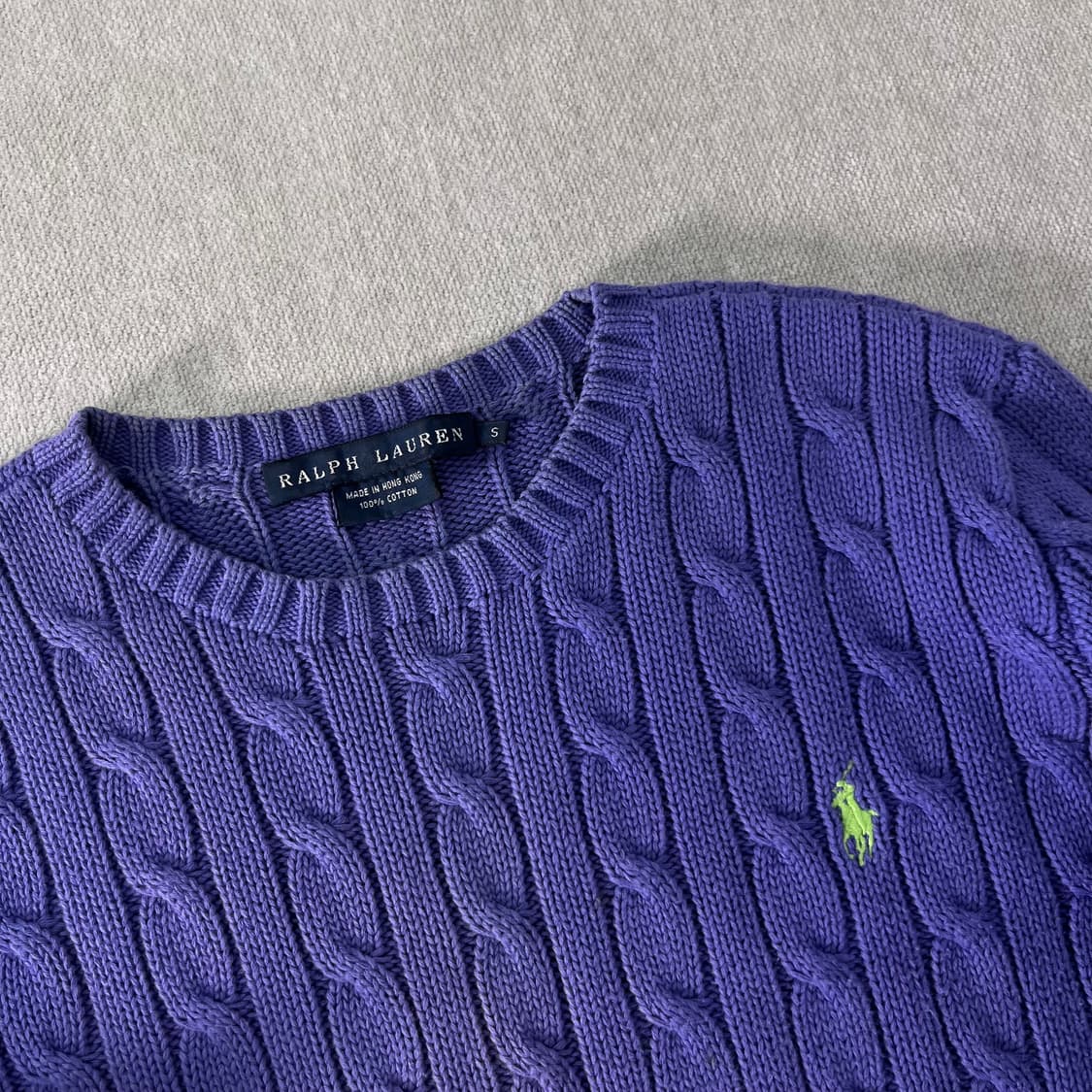 W 90 폴로랄프로렌 라벤더 퍼플 꽈배기 니트 상품이미지2