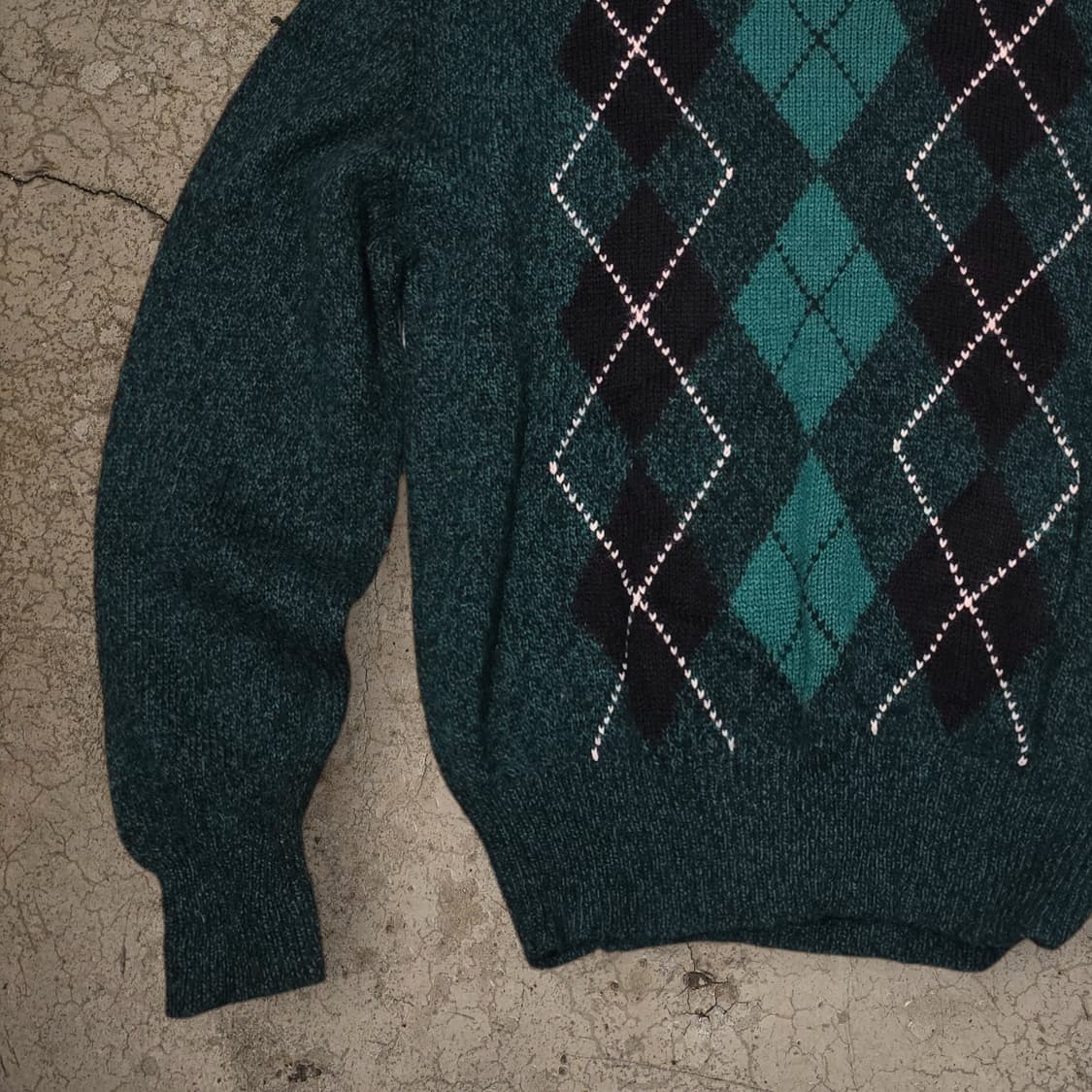 80s 울 혼방 아가일 스웨터 상품이미지3