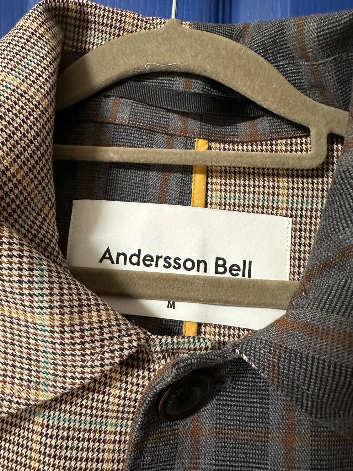 앤더슨벨 체크 패치워크 후드 코트 상품이미지3