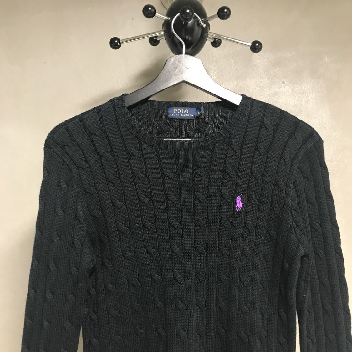 폴로 랄프로렌 케이블 니트 블랙 S(W) 상품이미지2