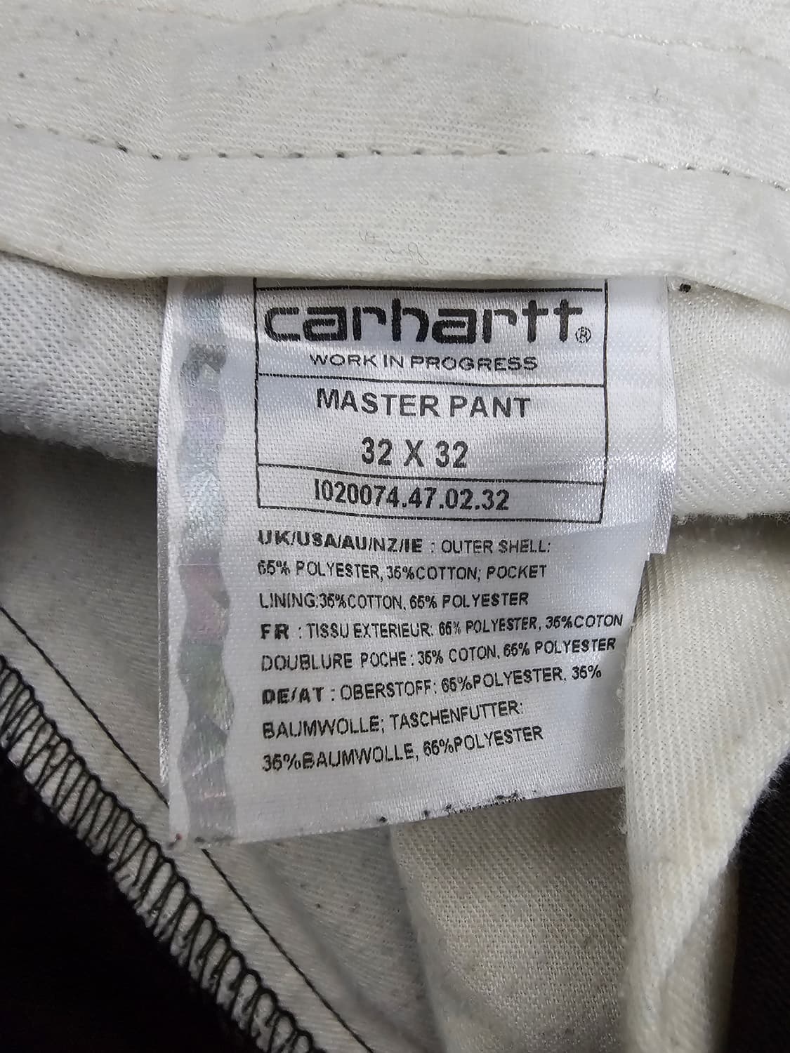 칼하트 WIP 브라운 워크팬츠 32 상품이미지4