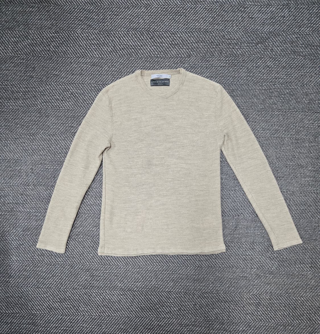 시리즈 이태리 트위드 라운드 니트 베이지 모100%니트티 상품이미지2