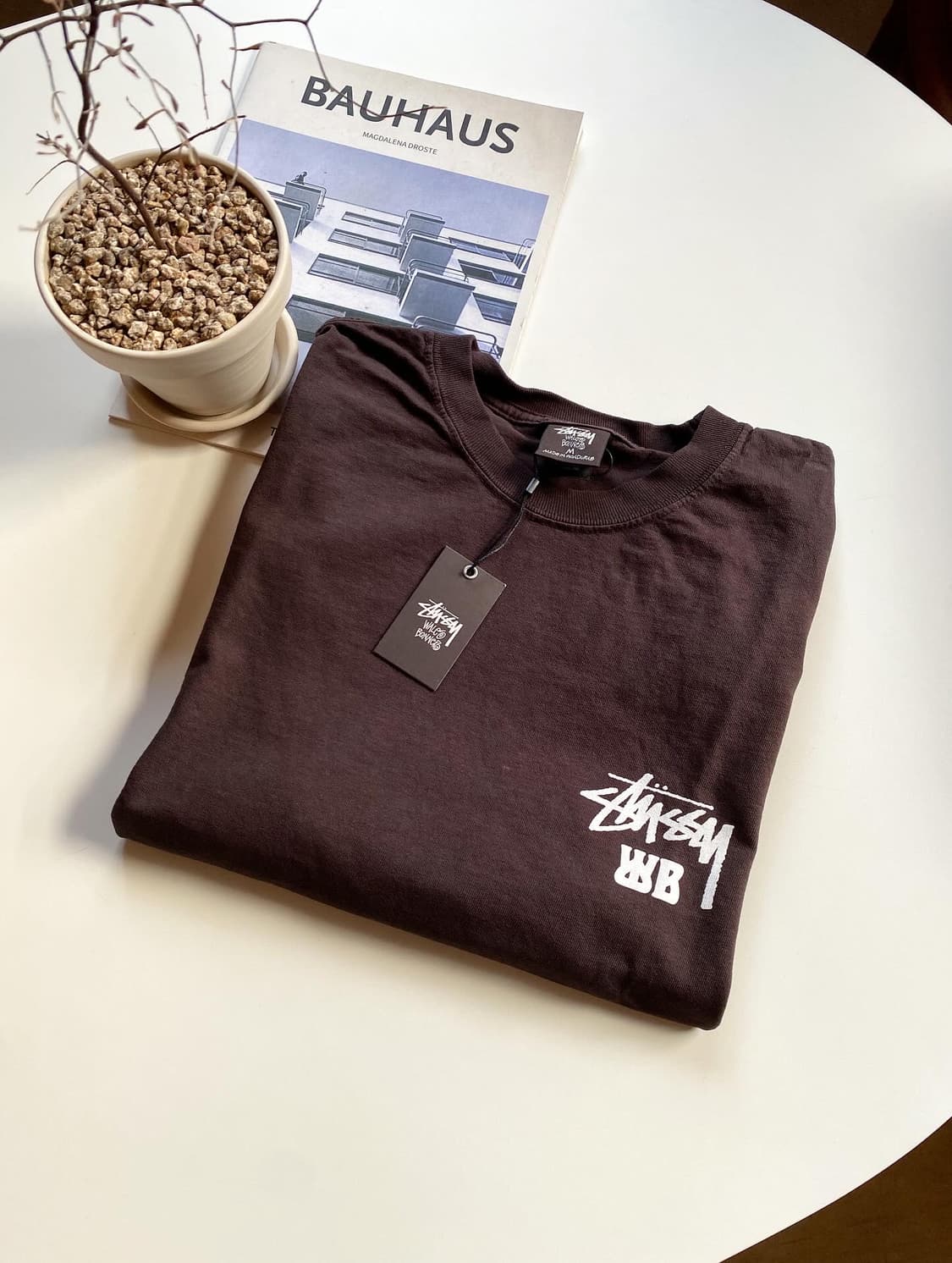 [S,M] 스투시 x 웨일즈 보너 오션 송 티셔츠 브라운 상품이미지3