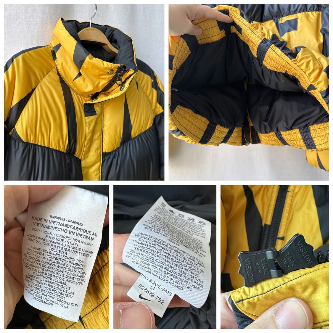 나이키 NSW 시즈널 필 다운 자켓 옐로우 블랙 M 상품이미지10