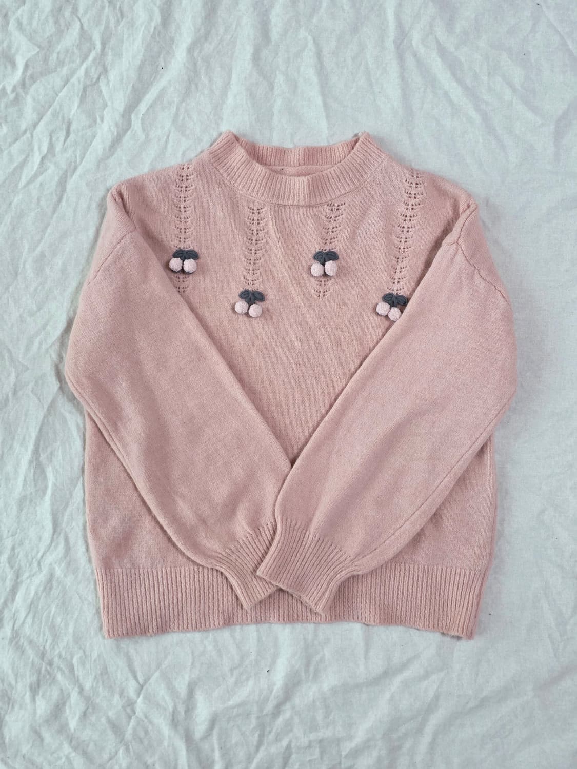 모리걸 폼폼 체리 빈티지 니트 상품이미지3