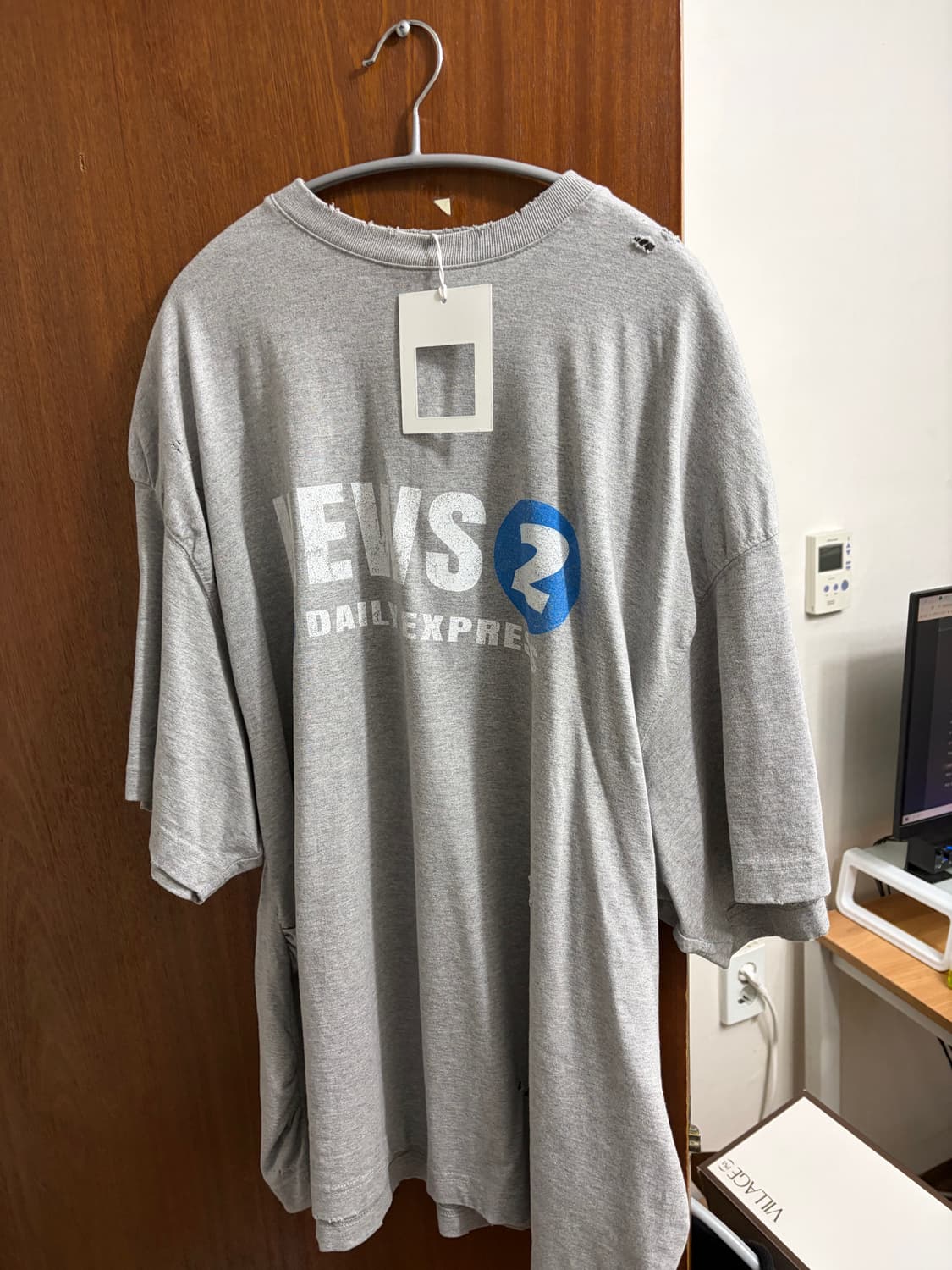 논노드 뉴스 그레이 반팔 1사이즈 상품이미지4