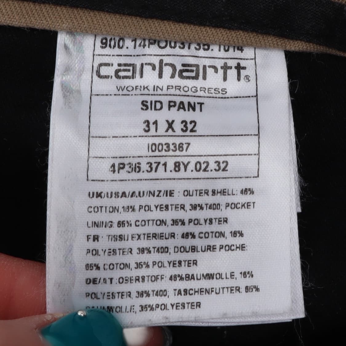 칼하트 윕 sid pants 베이지 팬츠 상품이미지8